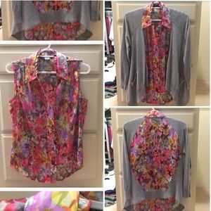 ❌SOLD❌Etcetera Cardi/silk top set